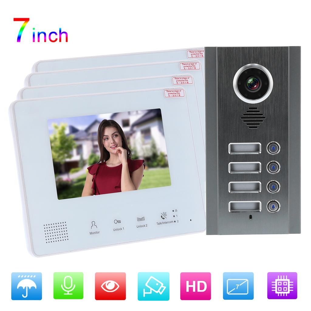 7in Direct Press Type Smart Video Door Phone Intercom System With Electric Strike for Villa House