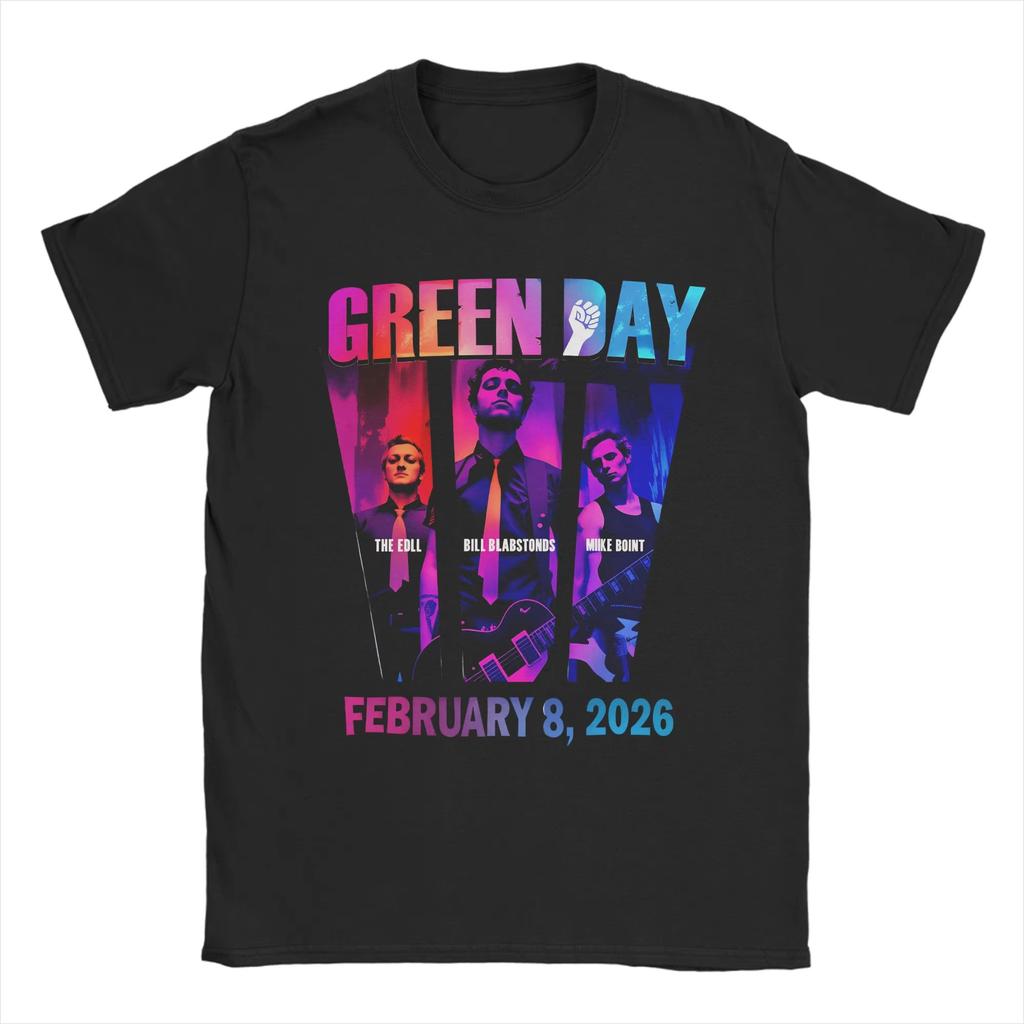 2026 New Green Day Super Bowl LX Graphic Tshirt Cotton Unisex Short Sleeve Loose Shirt Y2k Rock Fashion Summer Unisex Streetwear