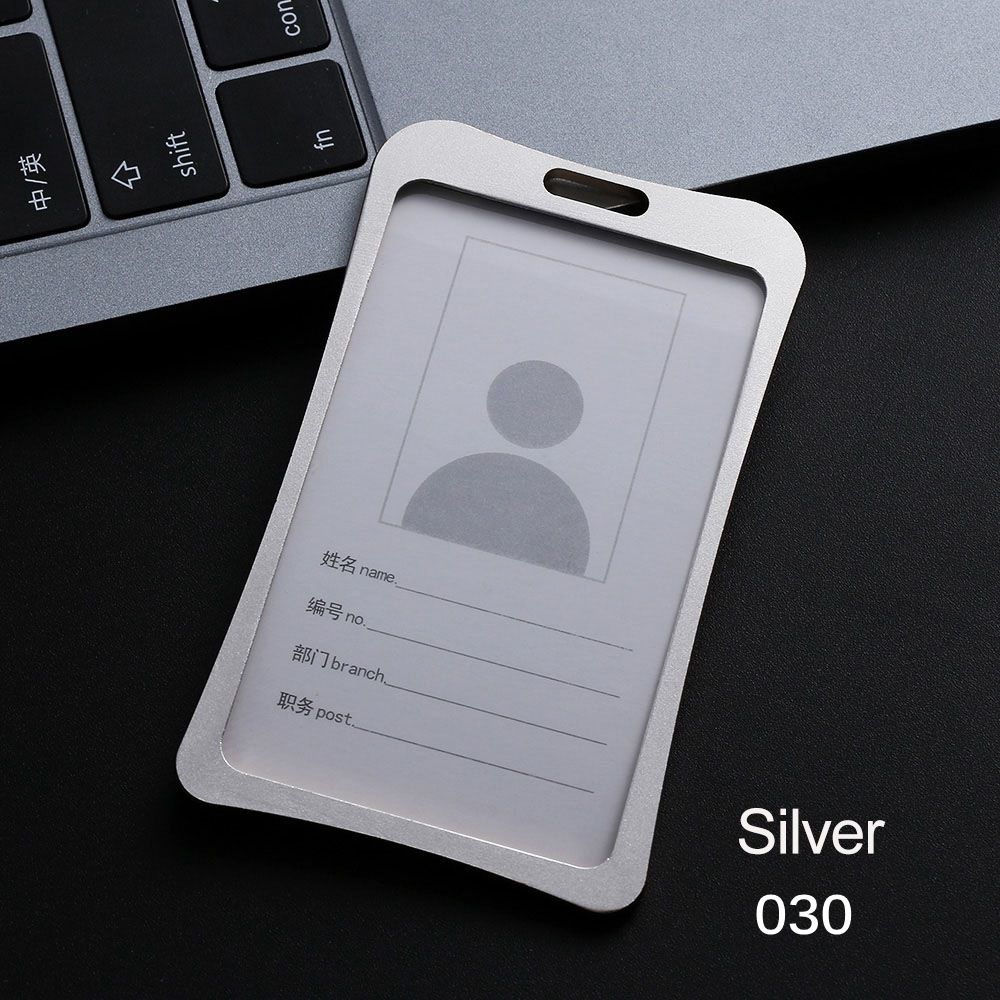 Exhibition Office School Vertical ID Business Case Aluminum Alloy Name Card Work Card Holders