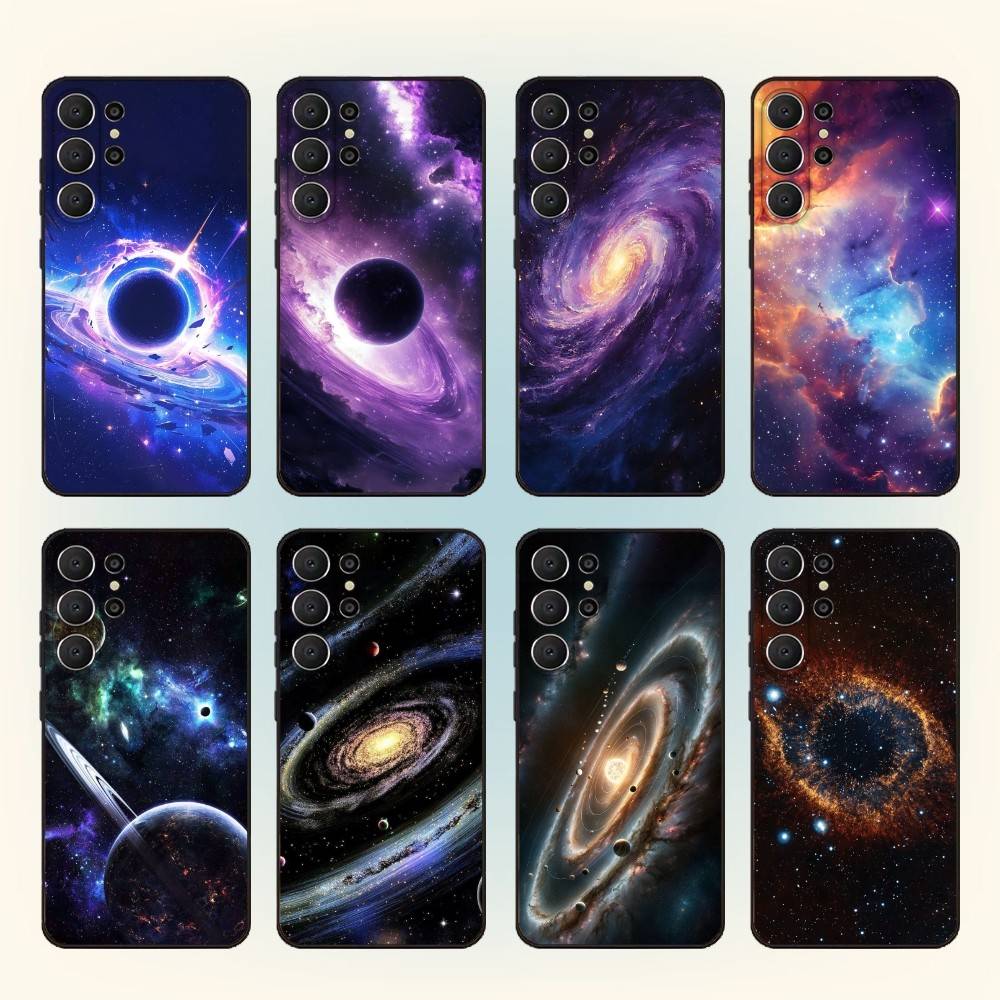 Чехол для телефона Космическая Галактика Вселенная Для Samsung S26,S25,24,23,22,30,21,10,9,Ultra,Plus,Lite,Черный Мягкий Чехол