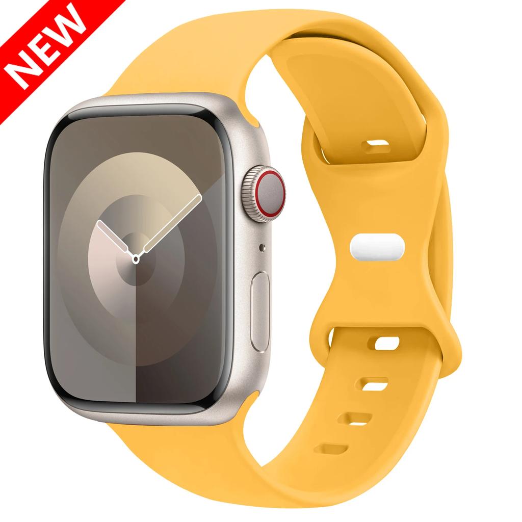 Силиконовый ремешок для Apple Watch Band 45 мм 44 мм 41 мм 40 мм 42 мм 46 мм ultra 49 мм Спортивный браслет correa серия 11 7 8 9 10 4 3 5 6 se