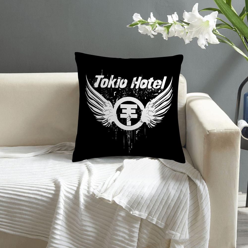 Подушка-обнимашка T-Tokio H-Hotel Наволочка Декоративная для дивана Домашняя Двусторонняя печать Плюшевая Квадратная Наволочка для подушки Декор Подушки Чехол