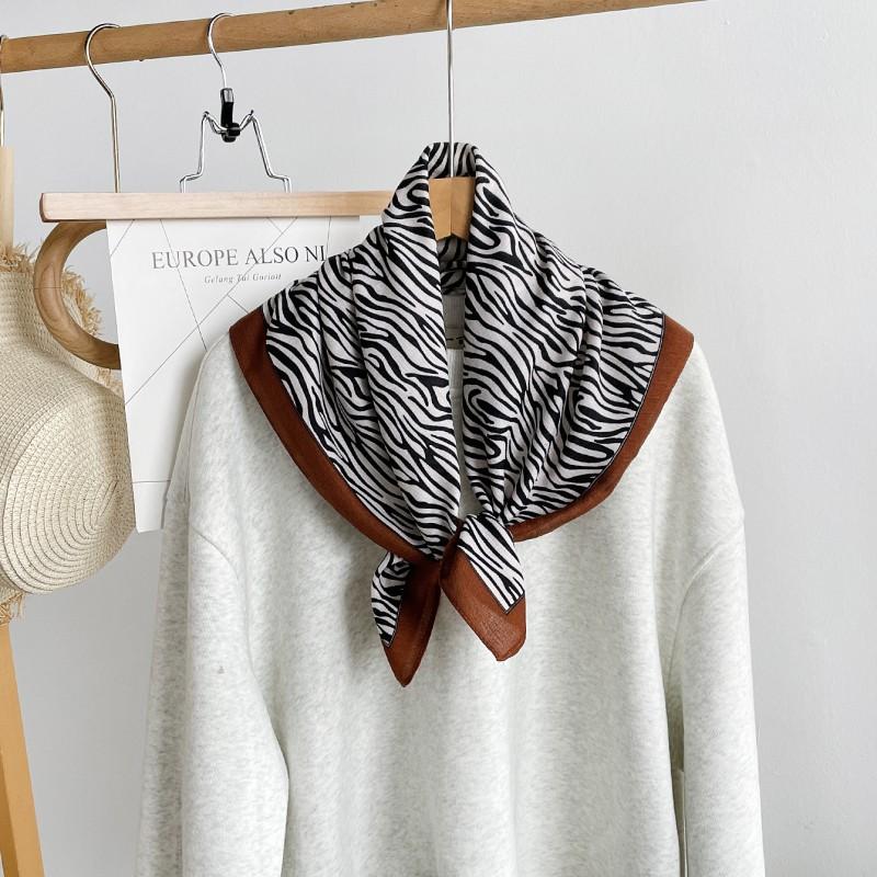 Herringbone Cashmere Blend Square Scarf Women Lightweight Vintage Print Neck Wrap 65x65cm Elegant Accessory