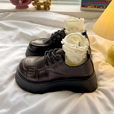 CRLAYDK Винтажные женские лоферы на массивной платформе пенни, повседневные, кожаные, белые, для офисной работы, удобные, на шнуровке