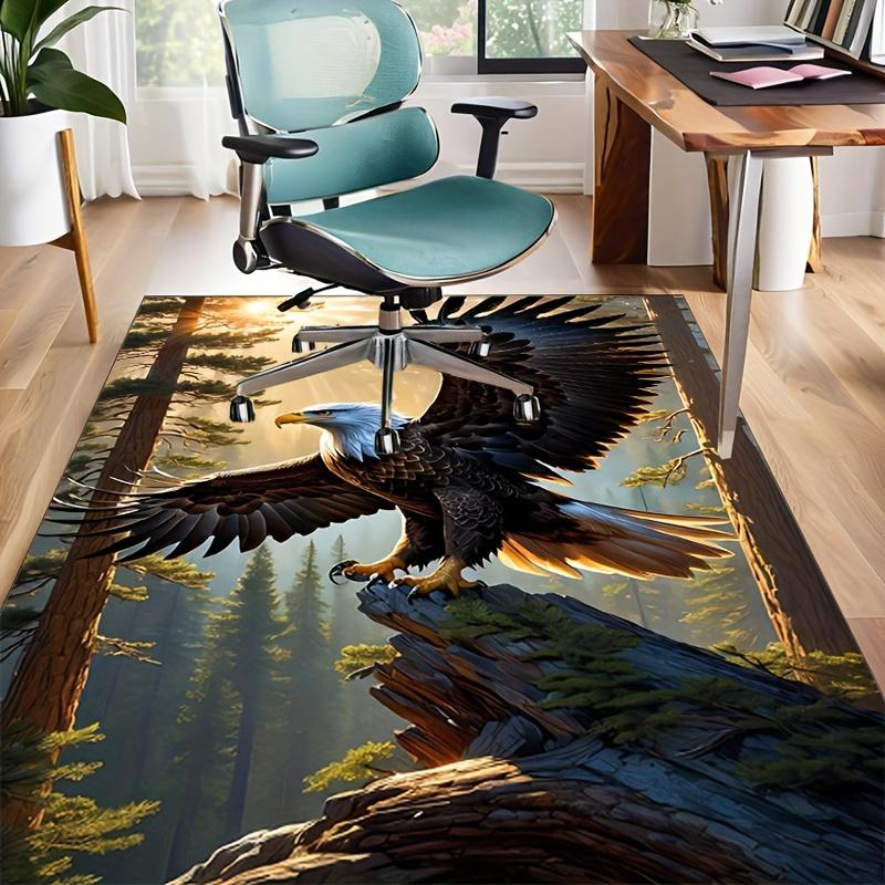 3D Eagle Take-off Printing Area Carpet-non-slip Polyester Chair Carpet Pad, Living Room Interior Bedroom Decoration