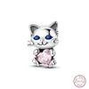 Медный светлячок Милые кошки и собаки Подвеска с бусинами Подходит для оригинального браслета с шармами Сделай сам Изысканные женские украшения