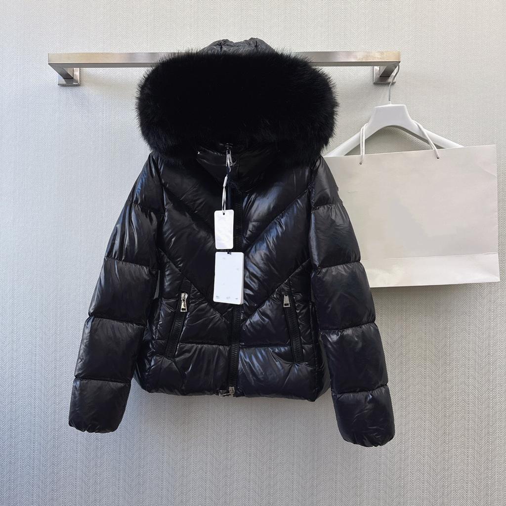 Explosive original standard high-quality Mengjia SS new women's fur collar waist down jacket