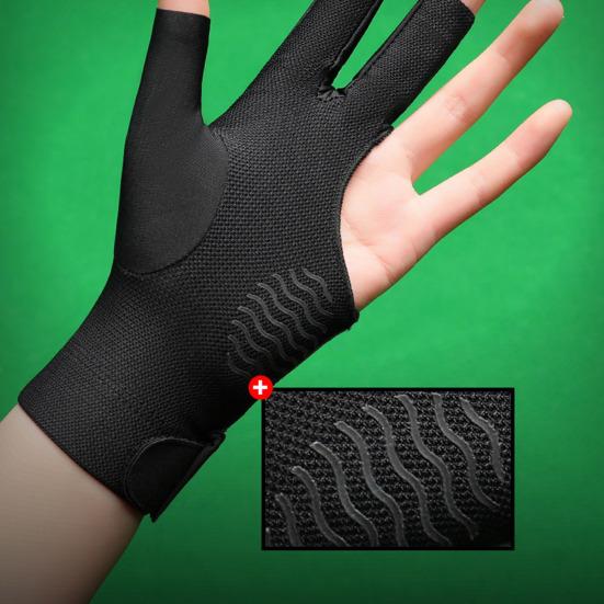 1 шт. Перчатка для бильярда с эластичной застежкой-лентой, регулируемый дизайн, нескользящая, для левой руки, 3 пальца, для бильярда