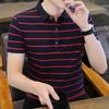Summer New Pure Cotton Business Men's Short-sleeved T-shirt Printed Casual Youth Lapel Men's Polo Shirt for Men