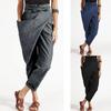 Ladies Harem Pants Fashion Casual Asymmetrical Loose High Waist Solid Color Unilateral Pocket Pants Plus Size Trousers