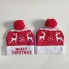 LED Light-Up Elk Jacquard Knit Hat & Scarf Set for Christmas & New Year.