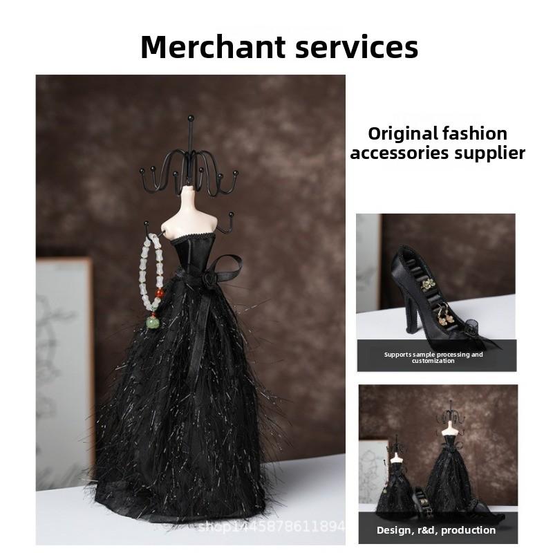 Высококачественные черные домашние оконные витрины для ювелирных изделий, серег, гвоздиков, колец, браслетов и ожерелий