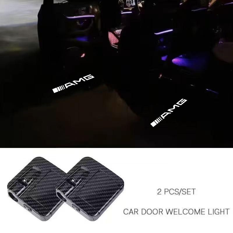 For Mercedes Benz AMG A B C E CLA W211 W203 Led Car Door Welcome Light Laser Projector Logo Ghost Shadow Lamp Goods Accessories