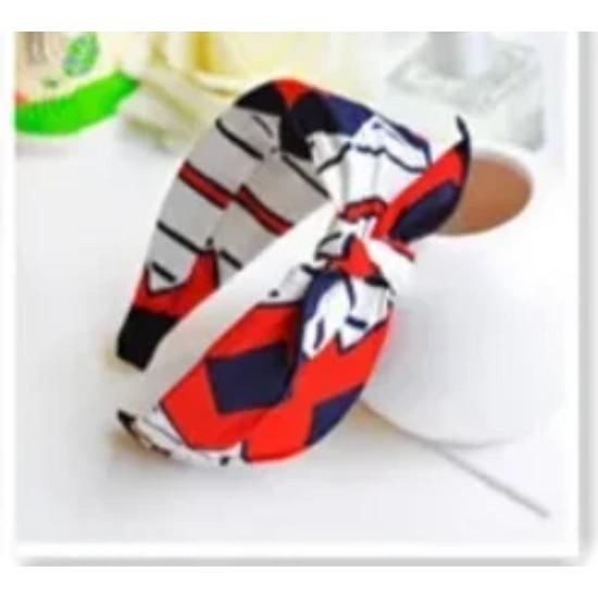 Синяя повязка на голову с бантом, ободок для волос для женщин, аксессуары для волос для взрослых, в горошек, с бантом, повязка на голову для волос, для девочек-подростков, жесткий ободок, полосатый