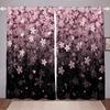 3D печать дешевые современные цветы вишни 2 шт тонкие затемняющие занавески гостиная спальня украшение дома взрослые декоративные
