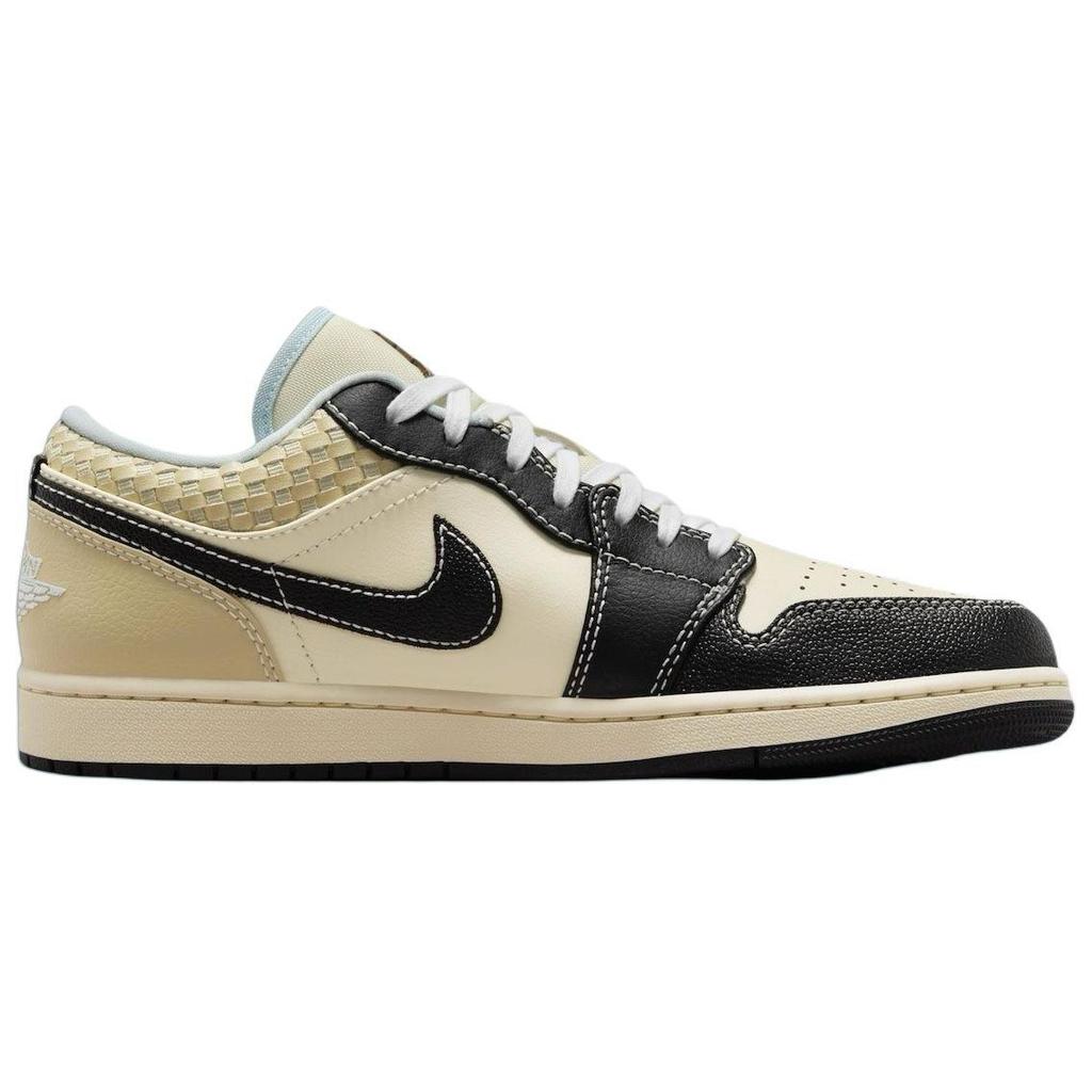 Air Jordan 1 Low SE Coconut Milk Black Мужские кроссовки Cream Muslin Team-Gold HQ3437-101