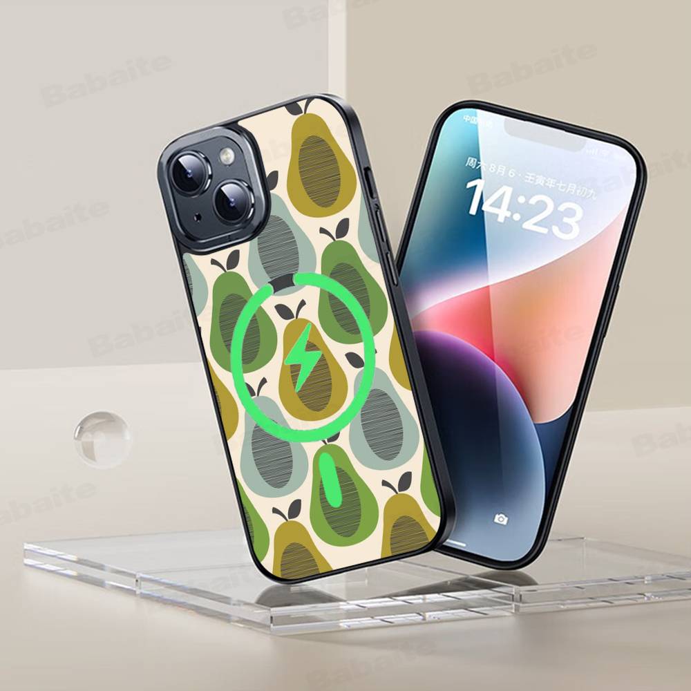 Чехол с магнитом Magsafe Orla Kiely с принтом «Множество стеблей» для iPhone 17 Air 16 15 14 13 12 11 Pro Max Plus Беспроводная зарядка