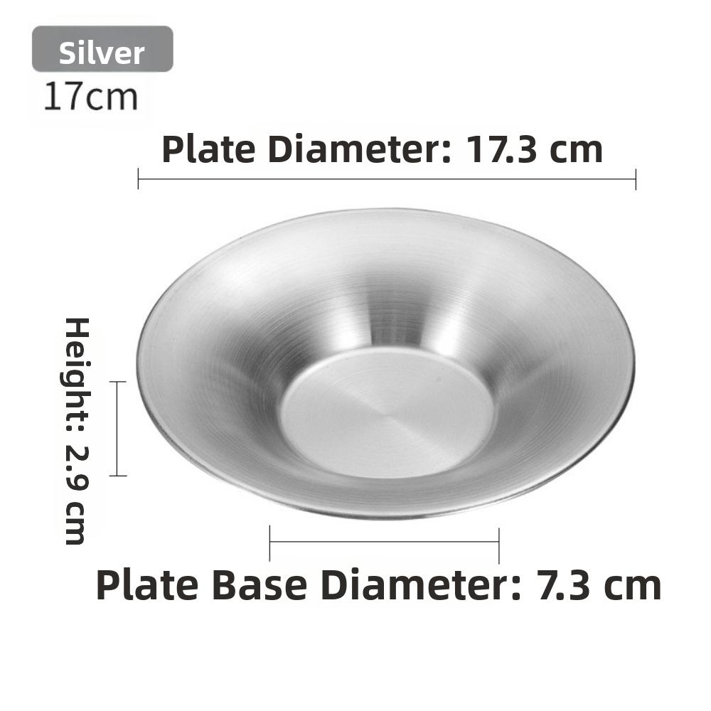 Deepened Design Stainless Steel Plates Gold Silver Color Noodles Bowl Tableware For Dining