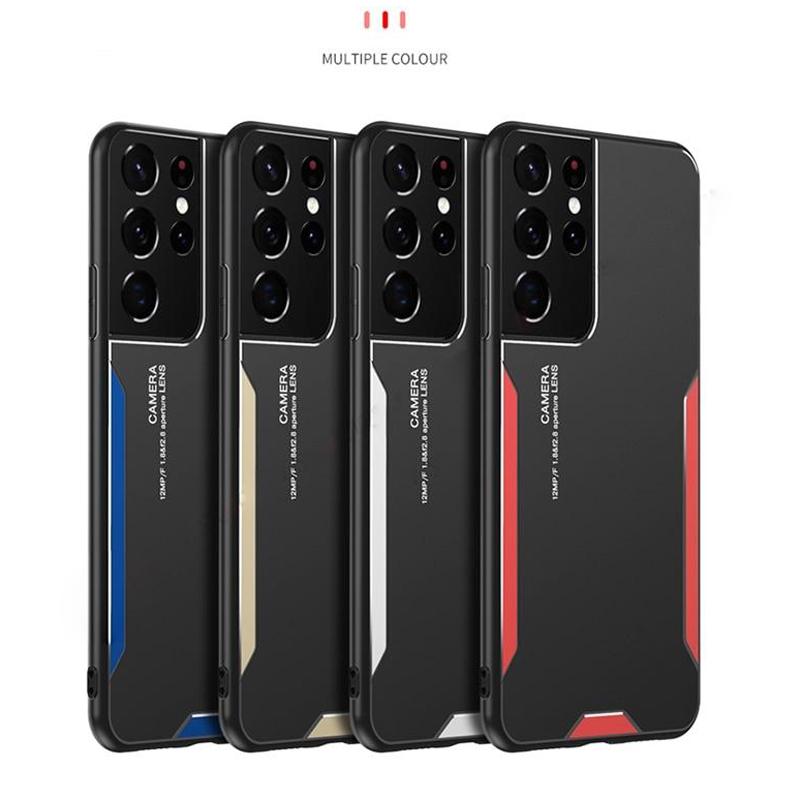 Роскошный алюминиевый матовый металлический панельный чехол для Samsung Galaxy S24 S23 S22 Ultra S21 Plus S20 FE A55 A54 A53 тонкий силиконовый чехол для телефона