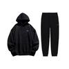 Li Ning Logo Printed Pullover Hoodie Fleece Jogger Sweatpants Set Men Activewear YWDT409-1+AKLSC99-1