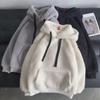 Korean Style Lambswool Hooded Sweater for Women and Men - Plush, Thick, and Loose Winter Outfit