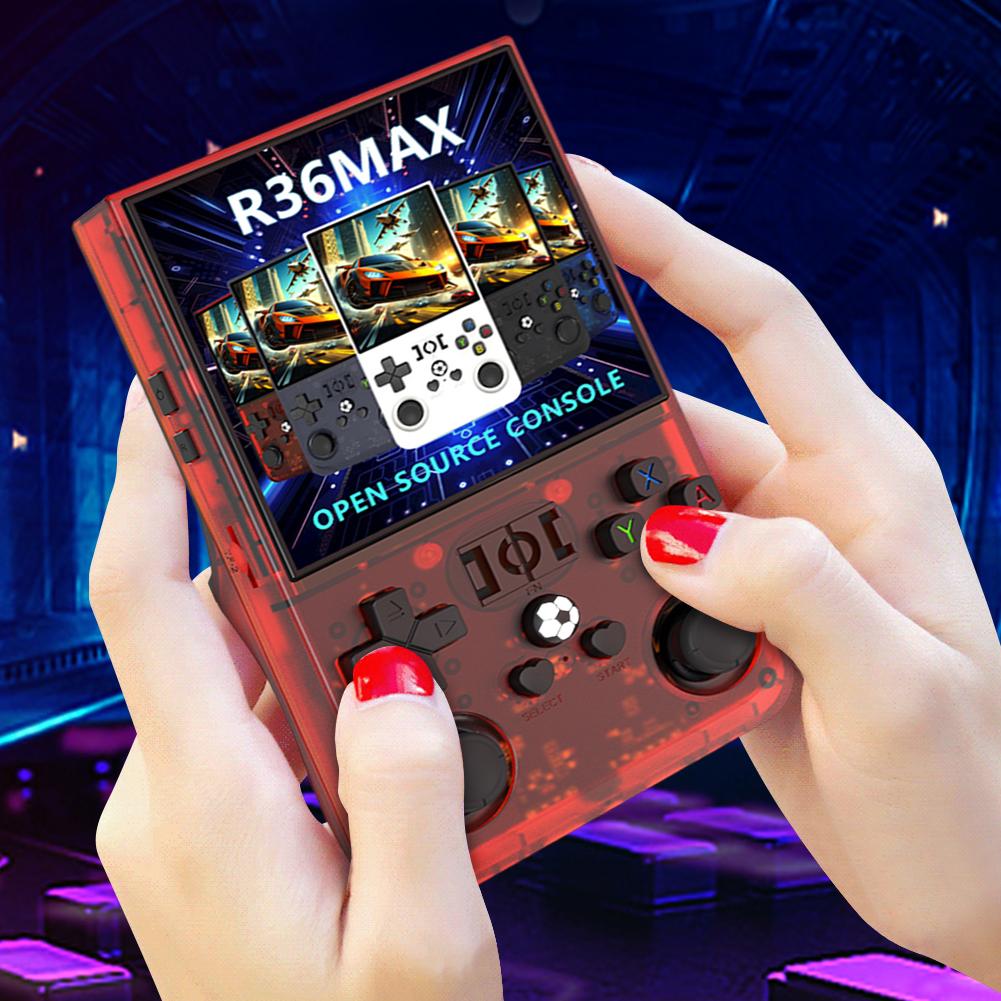 R36MAX Retro Handheld Game Console 4000mAh Battery Video Gaming Console 4inch HD IPS Screen Video Player