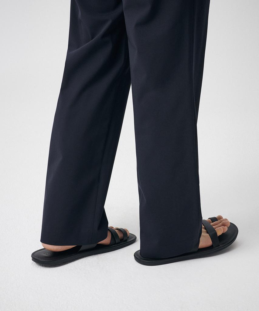 MUSINSA STANDARD [Cooltandard] One-Pleat Wide Elastic Waist Slacks [Navy]