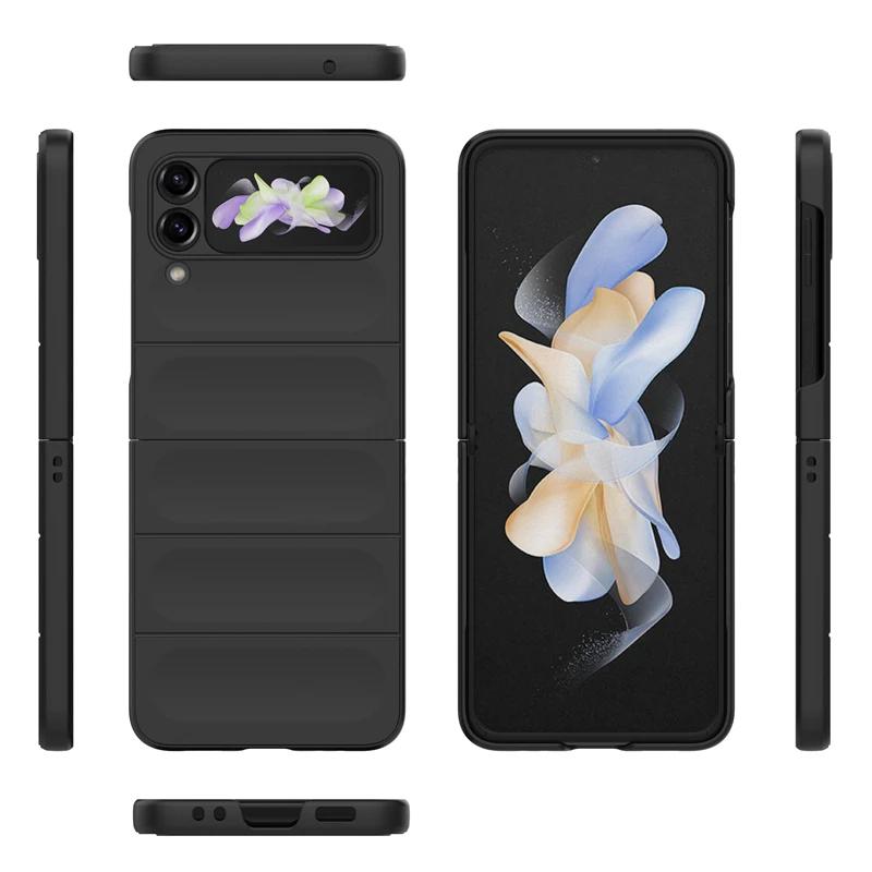 Для Samsung Galaxy Z Flip4 3 5 5g задняя крышка телефона чехол мягкий жидкий силикон противоударный защитный чехол Funda Coque