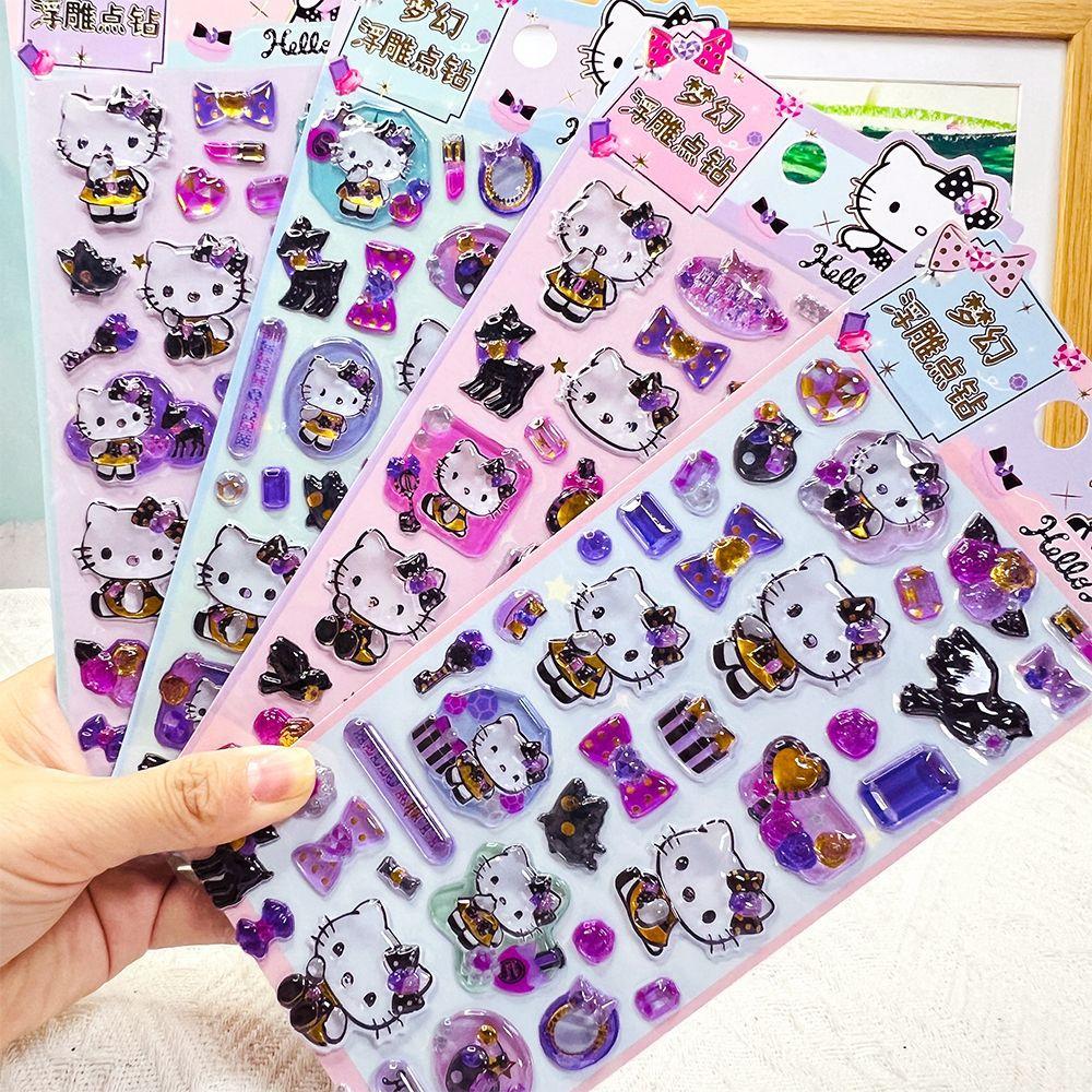 Кавайные наклейки Sanrio HelloKitty 3D тисненые Наклейки для DIY чехла для мобильного телефона Наклейки для студенческой канцелярии Наклейки для личного дневника
