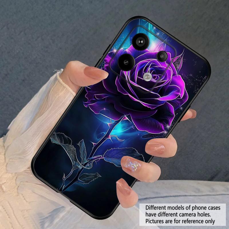 Темно-фиолетовая роза Для Redmi Note 10 11 Note12S 12 13 14 Pro Plus 5G 14S 4G 13ProPlus 9S 9 P ro 13C 14C силиконовый мягкий чехол для телефона