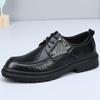 Summer Men's Leather Shoes Classic Minimalist Design Daily Formal Office Leisure Party Comfortable and Breathable Shoes Black