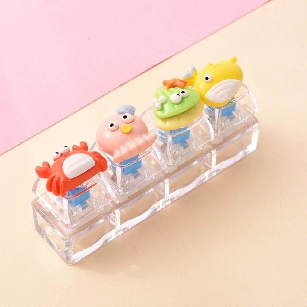 Anxiety Relief Jellyfish Push-button Keychain 4 Keys Fidget Clicky Button Fidget Clicker Fun Toys