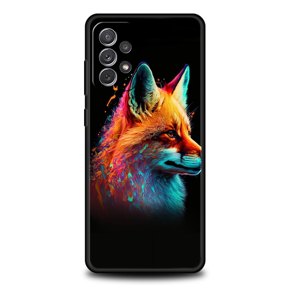 Чехол для телефона с лисой для Samsung Galaxy A15 A14 A25 A54 A34 A51 A71 A72 A73 A32 A52 A52S A11 A21S A31 A41 5G Мягкий чехол-сумка