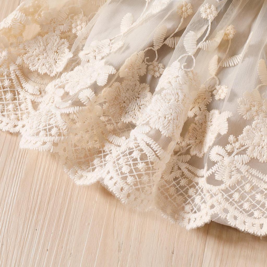 Летний кружевной комбинезон в корейском стиле Ins для девочек - платье принцессы с рукавами-крылышками