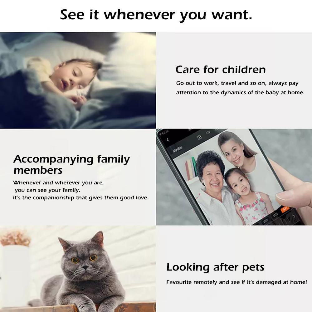 Новинка 2023 года, 1080P, 360 °, WI-FI камера, WIFI, облачная камера, двусторонняя аудиосвязь, HD IP-камера, беспроводная домашняя камера безопасности, ночное видение