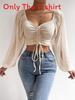 Chiffon Drawstring Lantern Sleeve Blouse With Slim Fit For Fashion Women 2024 Spring