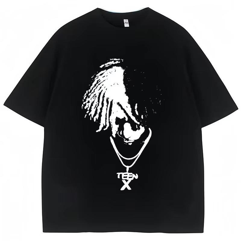 Popular Rapper Ken Carson Playboi Carti T Shirts Opium Destroy Lonely Gothic Punk T Shirts Men Women Pure Cotton Tees Streetwear