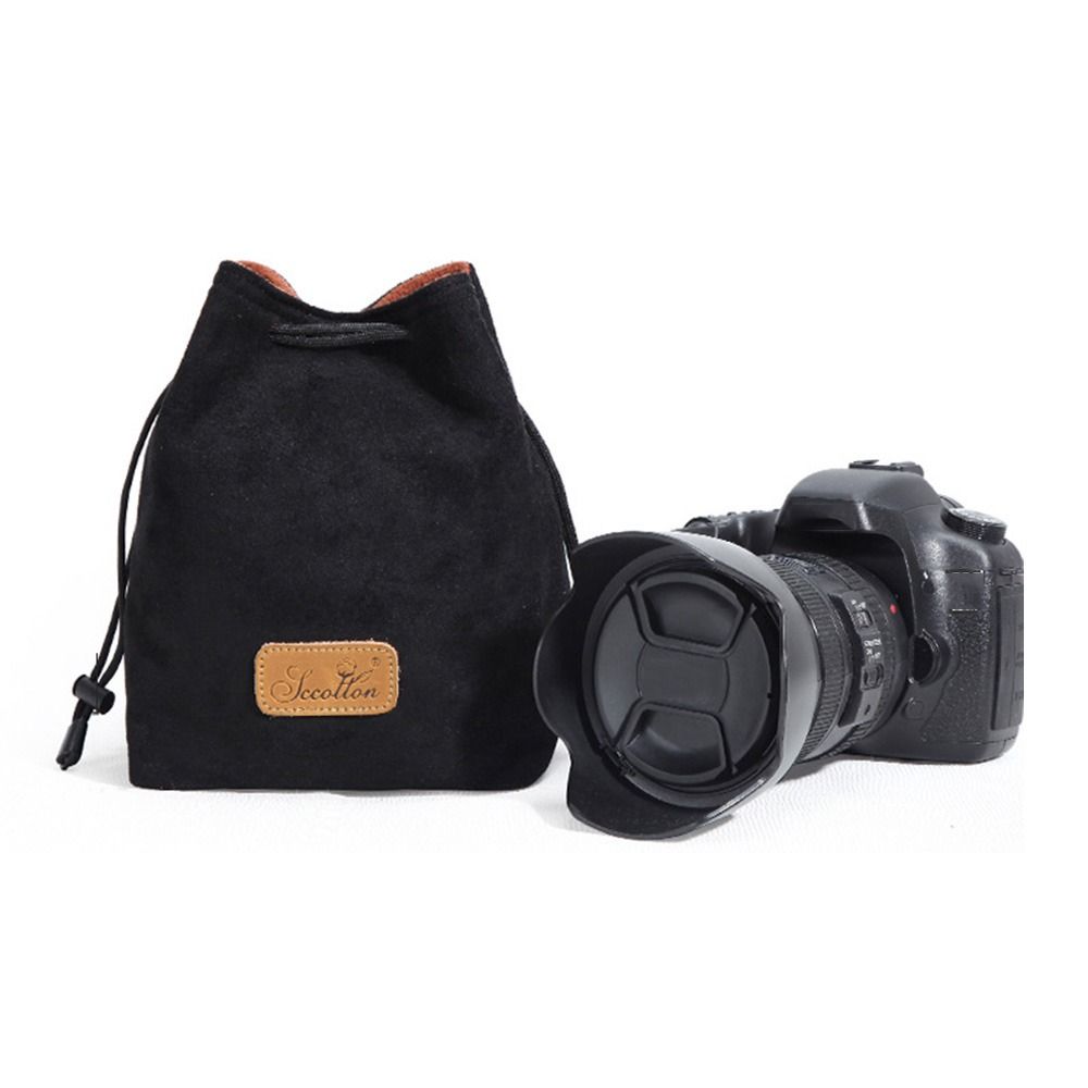 Portable Camera Storage Bag Soft Lens Protective Case Vintage Lens Pouch for Canon/Nikon Camera
