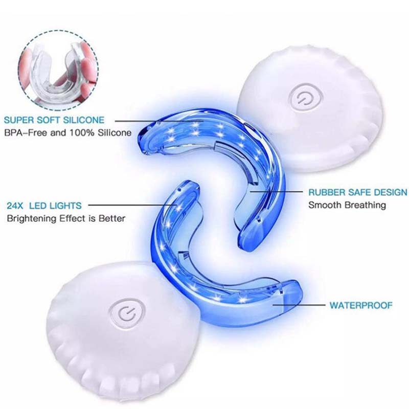 Rechargeable Whitening Kit Dental Instrument Set Teeth Whitening Gel Bleaching System Mouth Trays