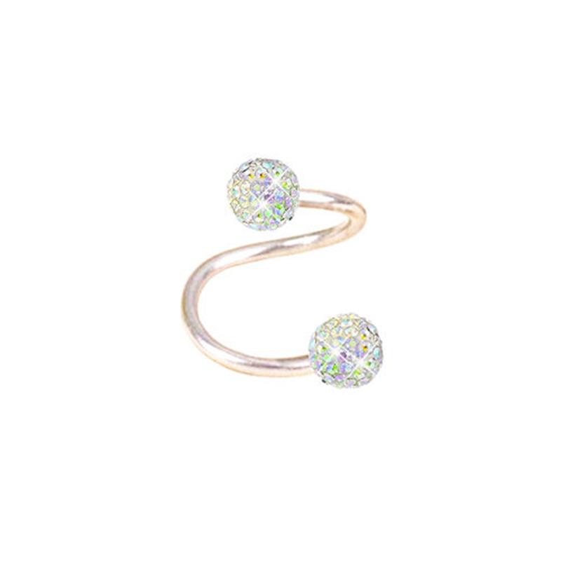 16 г Горячая новая серьга с кристаллами для хряща, хирургическая сталь, блеск, 1 шт., спиральная женская сережка-гвоздик для пирсинга тела, ручная работа