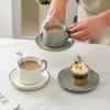 European Style Ceramic Coffee Cup with Saucer&spoon Set Afternoon Tea Dessert Tea Cup Breakfast Milk Cup Office Couple Water Cup