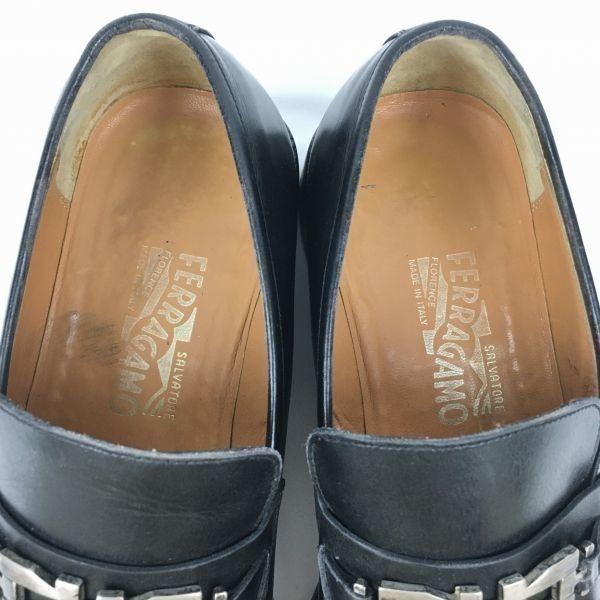 Salvatore Ferragamo Сделано в Италии Полностью кожаные лоферы с перемычкой, слипоны, черные, размер 9.5EE, мужские(ИСПОЛЬЗОВАЛ)