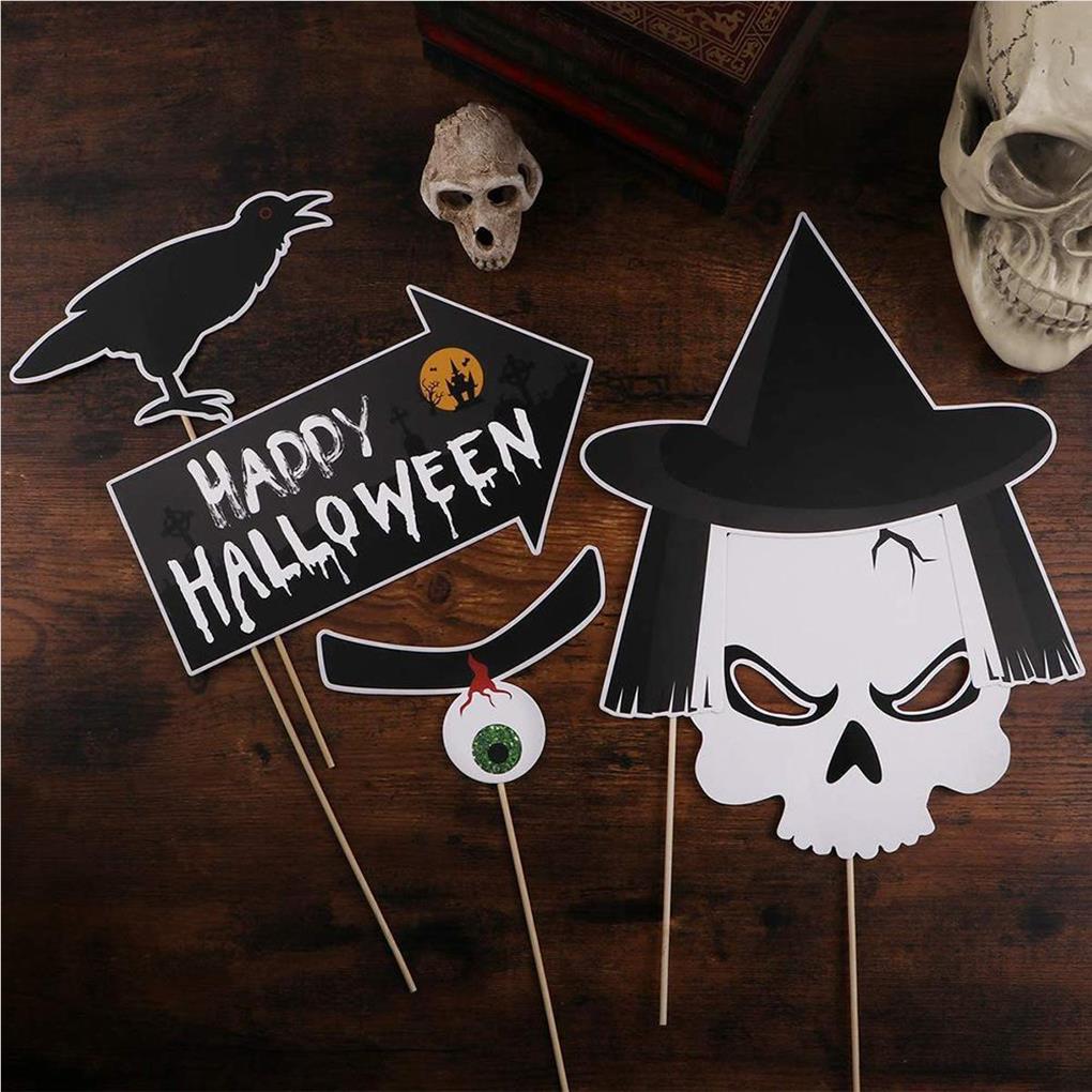 20 предметов реквизита для фотосъемки на Хэллоуин, веселый печатный праздничный набор реквизита для селфи, украшения, украшения для фотографий, декор для фотографий
