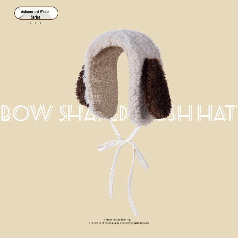 Милые плюшевые наушники в корейском стиле с щенком: Женские зимние ветрозащитные наушники