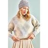 Women's Square Patterned Knitwear Sweater