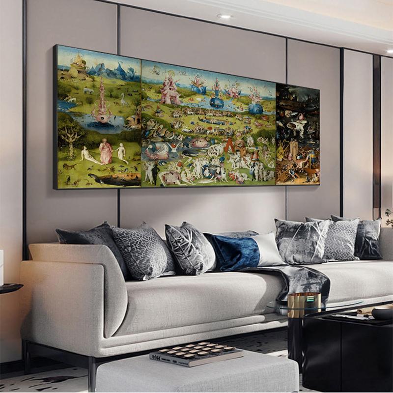 Сад земных наслаждений знаменитый холст с принтом художественная живопись настенный постер фотографии гостиная украшение дома