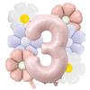 7 шт. 18 дюймов Розово-фиолетовый Шар из алюминиевой пленки с ромашками 32 дюйма Розовый Цифровой Набор шаров на День Рождения Свадебный Декор Принадлежности для Детского Праздника