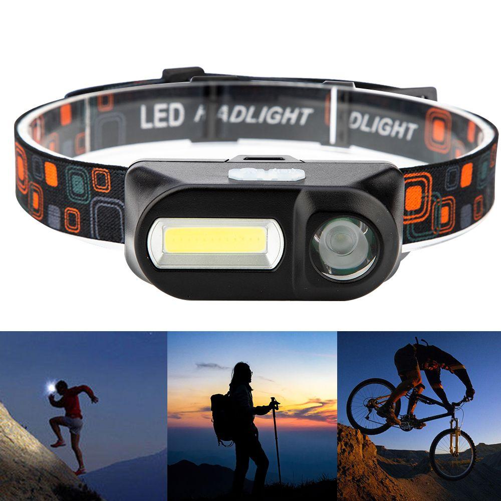 Rechargeable 18650 Camping Fishing Mini LED Headlamp USB Charging Fishing Light COB Headlight