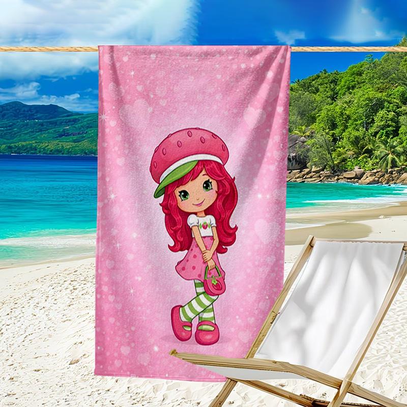 Straw-berry Friends Quick-Dry Microfiber Beach Towel Super Soft & Absorbent for Bath, Beach, Travel Bath Time Accessory, Fan gifts