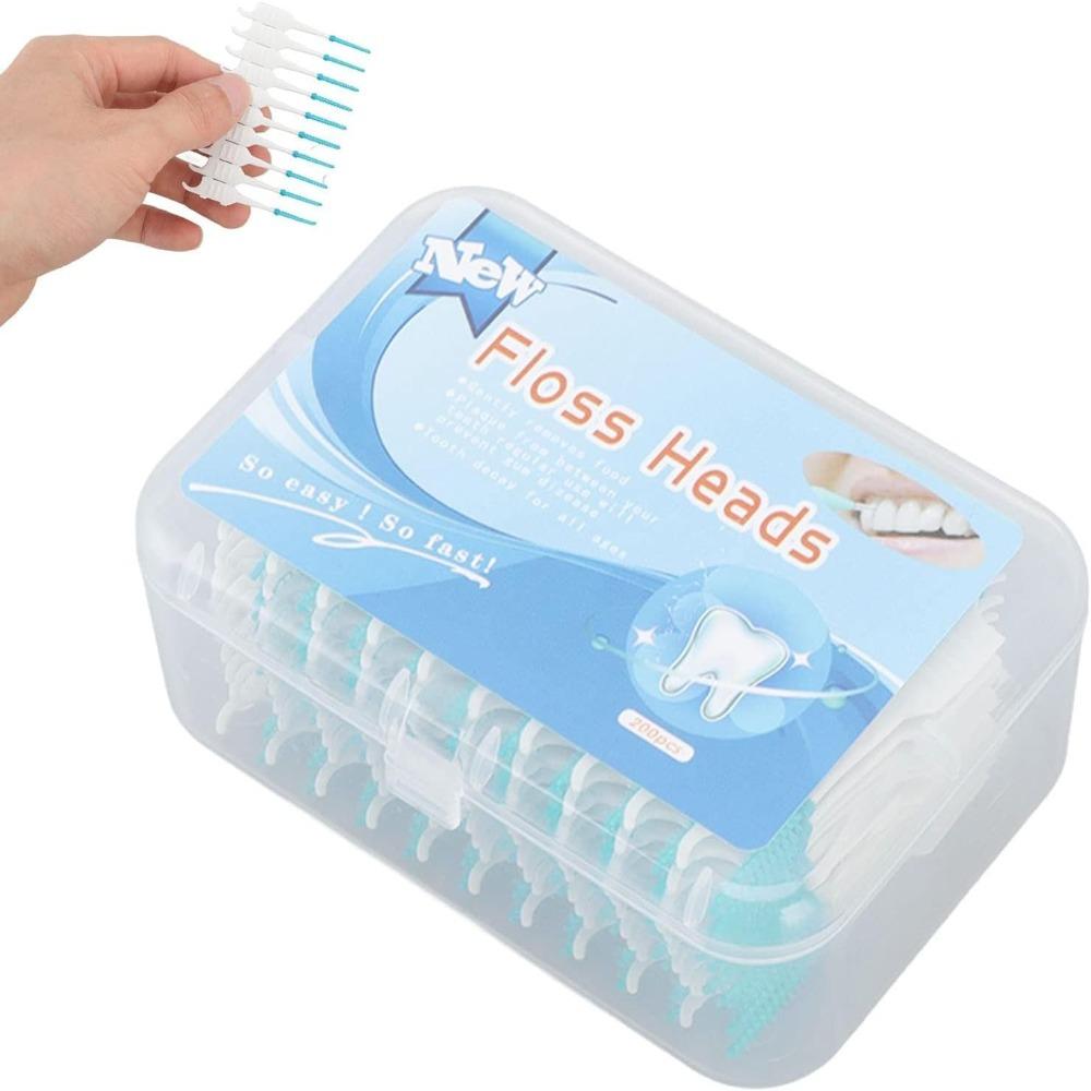 400PCS Blue Interdental Brush Soft TPR Silicone Dental Pick Daily Oral Hygiene
